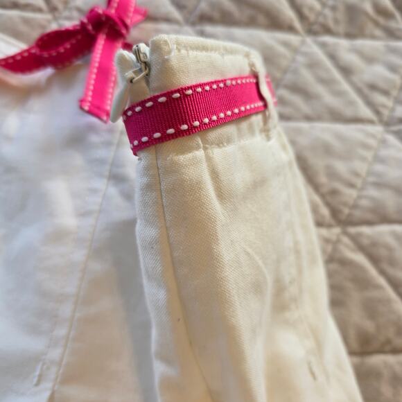 Lands' End Oxford Pleated Skort Women's 10 White Ribbon Belt Pickleball Tennis - Picture 6 of 12